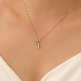 Taşlı İ Harf Kolye