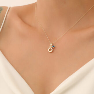 Taşlı Ö Harf Kolye