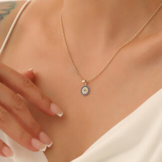 Taşlı Yuvarlak Kolye